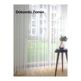 elision home Hayal Perde Naturel Zemin Düz Tül Perde - Ekru Renk, 300x250, Sık Pile, 1/3