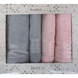 Elissa Best Set Hamam Takımı Gri - Pudra - 70 x 145 cm