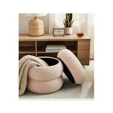 Elissa Home Bukle Puf Sandıklı , Boum Puf Makyaj Pufu , Saklama Alanlı 40 X 45