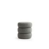 Elissa Home Bukle Puf Teddy Kumaş Boum Puf Gri 40 X 45