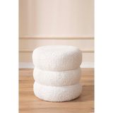 Elissa Home Bukle Puf Teddy Kumaş Boum Puf Makyaj Pufu - Beyaz - 40 cm