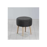 Elissa Home Gürgen Retro Ahşap Ayaklı Dekoratif Silindir Puf Bench Sandalye Dekoratif Silindir Puf Keten Kumaş 39 X 44