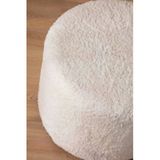 Elissa Home Lisa Puf Beyaz Tedy Kumaş Silindir Dekoratif Pufidik Puf Bench 42 X 42
