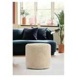 Elissa Home Lisa Puf Krem Tedy Kumaş Silindir Dekoratif Pufidik Puf Bench 42 X 42