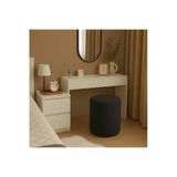 Elissa Home Makyaj Pufu Teddy Kumaş Siyah Ayak Uzatma Pufu Tabure Bench 45 X 40