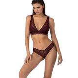 Elisse Bordo Dantel Bralet Sütyen String Takım, Polyamid, Balensiz Üçgen Büstiyer, Seksi Lingerie Set, Kadın İç Giyim (Medium)