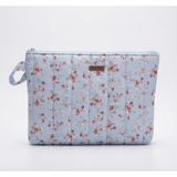 Elisss Bag Mavi Çiçek Desenli MacBook, iPad, Tablet ve Laptop için Taşıma Çantası, Fermuarlı, Kulplu (mavi)