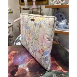 elisss bag Sarı Çiçek Desenli Macbook Ipad Tablet Laptop Taşıma Çantası Düzenleyici Fermuarlı Kulplu %100 Pamuk
