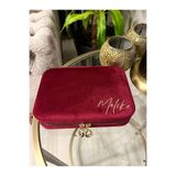 elissydesign Kişiye Özel İsim Yazılı Kadife Takı ve Mücevher Çantası - Organizer Box