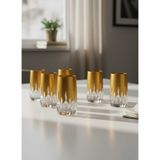 Elista Bohemia Kristal Kahve Yanı Su Bardağı Altın Yaldızlı 150 cc 6 Adet - 150 ml