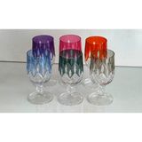 Elista Bohemia Kristal Kahve Yanı Su Bardağı Lüsterli Dekorlu 130 cc 6 Adet - 130 ml
