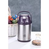 Elista CKR2007 2.5 Lt Çift Katlı Paslanmaz Çelik Pompalı Termos - 2.5 Lt - 2,5 lt - Mor
