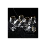 Elista Kristal Kısa Ayaklı Bardak Altın Yaldızlı Kahve Yanı Su Bardağı 250 ml 6 Adet
