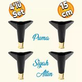 Elista Mobilya Ayagi Sehpa Tv Unitesi Ayaklari Yukseltici 15 Cm Siyah Altin 4 Adet