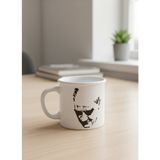 Elista Porselen Kupa Atatürk Desenli 250 cc - 001 - Beyaz - 250 ml