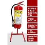 Elit 6 kg Köpüklü Yangın Söndürme Tüpü Stand ve Talimat Dahil Ruhsata Uygun