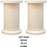 Elit Ayak, 10 Cm, Beyaz, Plastik, Masa, Baza, Yatak, Koltuk, Kanepe Ayağı, Montaj Vidalarıyla (2 Adet)