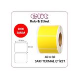 Elit Barkod Etiketi 40X60 Termal Sarı 1000'li Eczane Ilaç Tarif