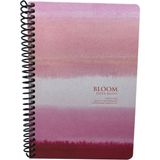 Elit Bloom Pembe - Sulu Boya Desenli Spiralli Defter