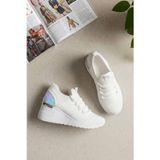 Elit BTFLRFT-607 Kadın Gizli Dolgu Topuklu Klasik Sneaker Beyaz