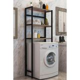 Elit Çamaşır Makinesi Üstü Düzenleyici Raf Banyo Dolabı Rafı Makina Üstü Dolap Raf Ceviz