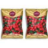 Elit Çikolata Çilek Dolgulu Şeker 1 kg 2'li Set Bayramlık Glutensiz Lezzet