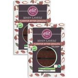Elit Çikolata Şeker İlavesiz, Vegan ve Prebiyotik Bitter Çikolata Kuvertür 250g 2'li Set (2x250g) Glutensiz - 500 gr