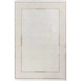 Elit El006s Krem Halı Gold Detaylı Kenar Çerçeveli Ince Yumuşak Akrilik Tozuaz Modern Salon Halısı 200 X 290 A.krem-Gold