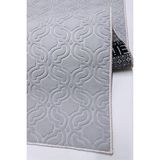 Elit Embos Gri Kabartmalı Yıkanabilir Kaymaz Taban Kesme Yolluk Halı - 150 x 375 cm