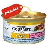 Elit Gourmet Gold Okyanus Balığı ve Sebzeli Yetişkin Kedi Konservesi 24X85GR 24LÜ