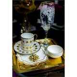 Elit Home Elit Home Özel Tasarım Porselen Gold Detaylı Sunumluk&hediyelik Kahve Yanı Lokumluk&şekerlik Gold
