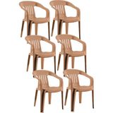 Elit Koltuk Teak 6lı Paket - Plastik Bahçe Balkon Sandalyesi