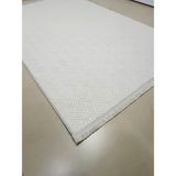 Elit Krem Saçaklı Kabartmalı Yıkanabilir Kaymaz Taban Kesme Yolluk Halı - 100 x 260 cm - Krem - Beyaz
