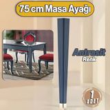 Elit Masa Dresuar Ayağı 75 Cm Plastik Antrasit Gri Ayak Mutfak Yemek Masası Mobilya Ayakları