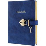 Elit Mavi Nubuk Kapak Kilitli Çizgili Defter - MAVİ NUBUK KAPAK KİLİTLİ ÇİZGİLİ DEFTER