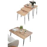 Elit Orta & Mis Zigon Metal Ayak Sehpa Set Takımı Atlantik Çam