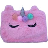 Elit Peluş Kalem Çantası Açık Pembe Unicorn