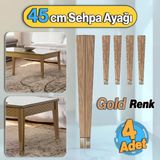 Elit Plastik Sehpa Ayağı 45 Cm Mobilya Ayak Zigon Gold Altın Renk Ayak Mutfak Yemek Masası 4 Adet