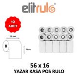 Elit Rulo 56 mm 16 m 10 Adet Yazar Kasa Pos Rulosu