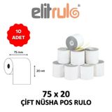 Elit Rulo 75 mmx20 m 10 Adet Çift Nüsha Pos Rulo