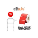 Elit Rulo Elitrulo Barkod Etiketi 40x60 Termal KIRMIZI - 1000 Adet
