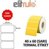 Elit Rulo Elitrulo Barkod Etiketi 40X60 Termal Sarı - 500 Adet