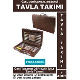 Elit Seri Uzun Ömürlü Aile Ev Arkadaş Kahve Cafe Oyun Takımı Deri Çantalı Özel Desenli Tavla Takımı