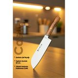 Elit Serisi Santoku Ceviz Sap Uzak Doğu Mutfak Şef Bıçağı Et Ekmek Sebze Salata Şef Bıçak Lzg-107