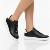 Elit Wipper 9369 Siyah Hafif Rahat Düz Taban Kadın Sneaker