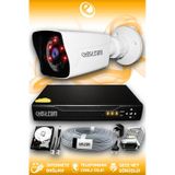 ELITCAM 1 Kameralı Kare 1 Dış Kamera Set 2 TB HDD Full HD Gece Görüşlü Güvenlik Kamerası Sistemi