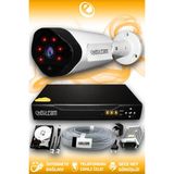 ELITCAM 1 Kameralı Uzay 1 Dış Kamera Set 1 TB HDD Full HD Gece Görüşlü Güvenlik Kamerası Sistemi