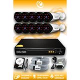 ELITCAM 10 Kameralı Uzay 10 Dış Kamera Set 2 TB HDD Full HD Gece Görüşlü Güvenlik Kamerası Sistemi