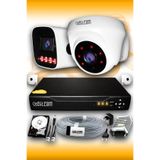 Elitcam 2 Kameralı Elit 1 İç Kamera Set 320 GB 5 MP 2K Net Gece Görüşlü Güvenlik Kamerası Sistemi