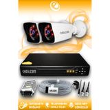 ELITCAM 2 Kameralı Kare 2 Dış Kamera Set HDD'siz Full HD Gece Görüşlü Güvenlik Kamerası Sistemi